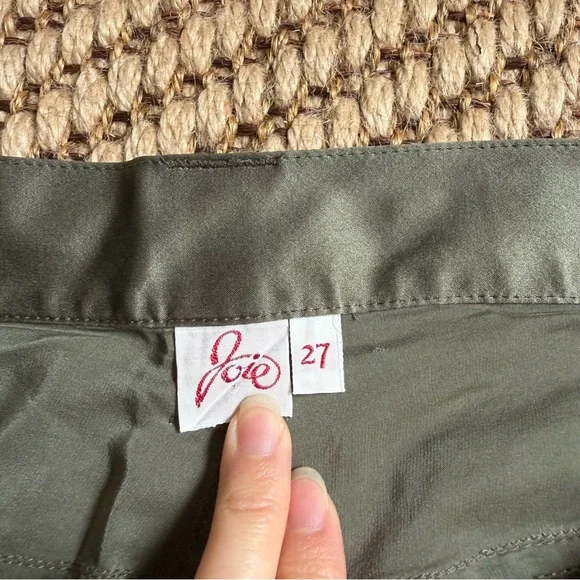 Joie Vtg Silk Green Low Rise Cargo Pants Size 27 Y2K Lightweight Natural Neutral - Picture 13 of 14